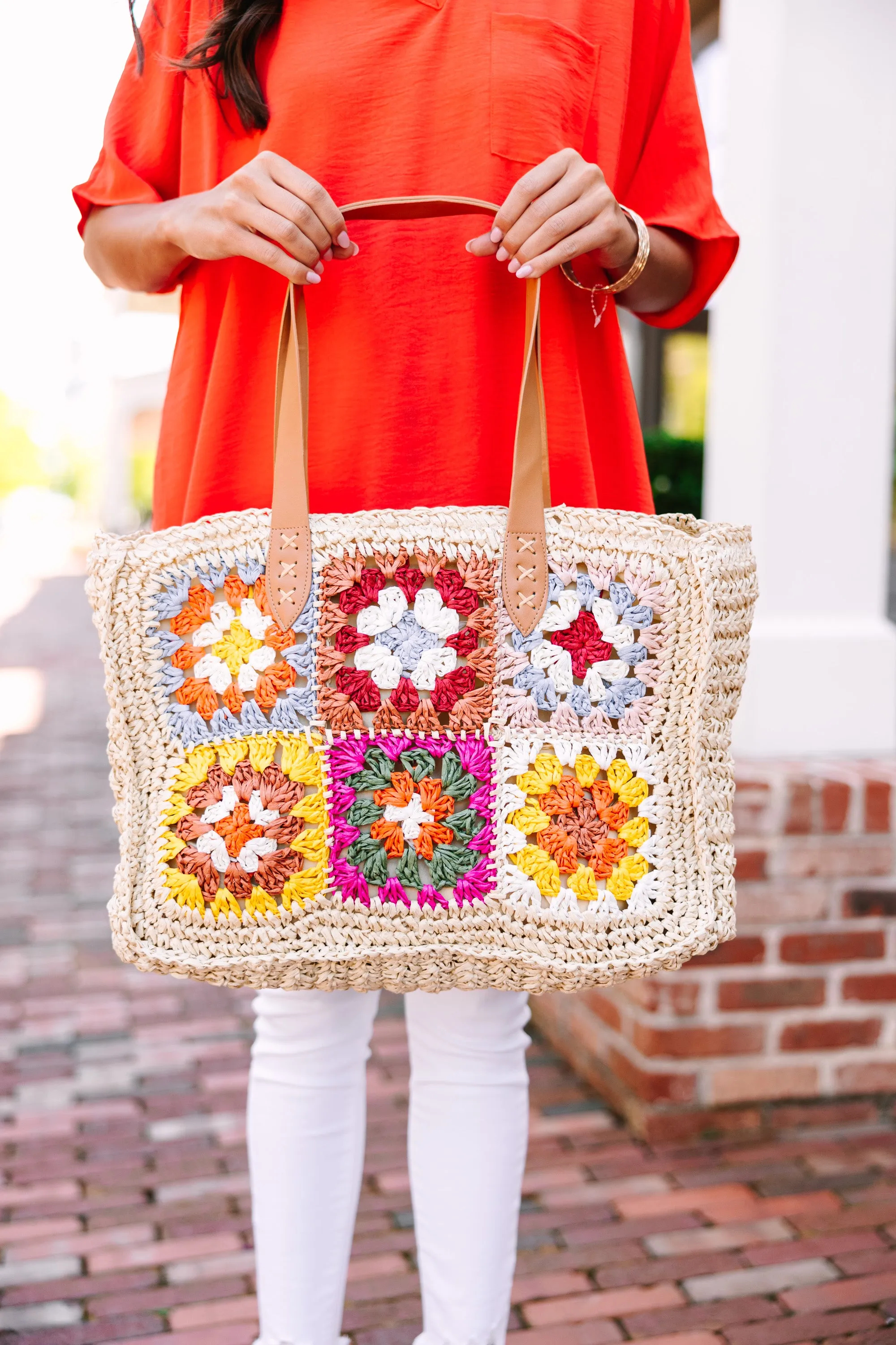 Be Your Own Person Ivory White Floral Tote