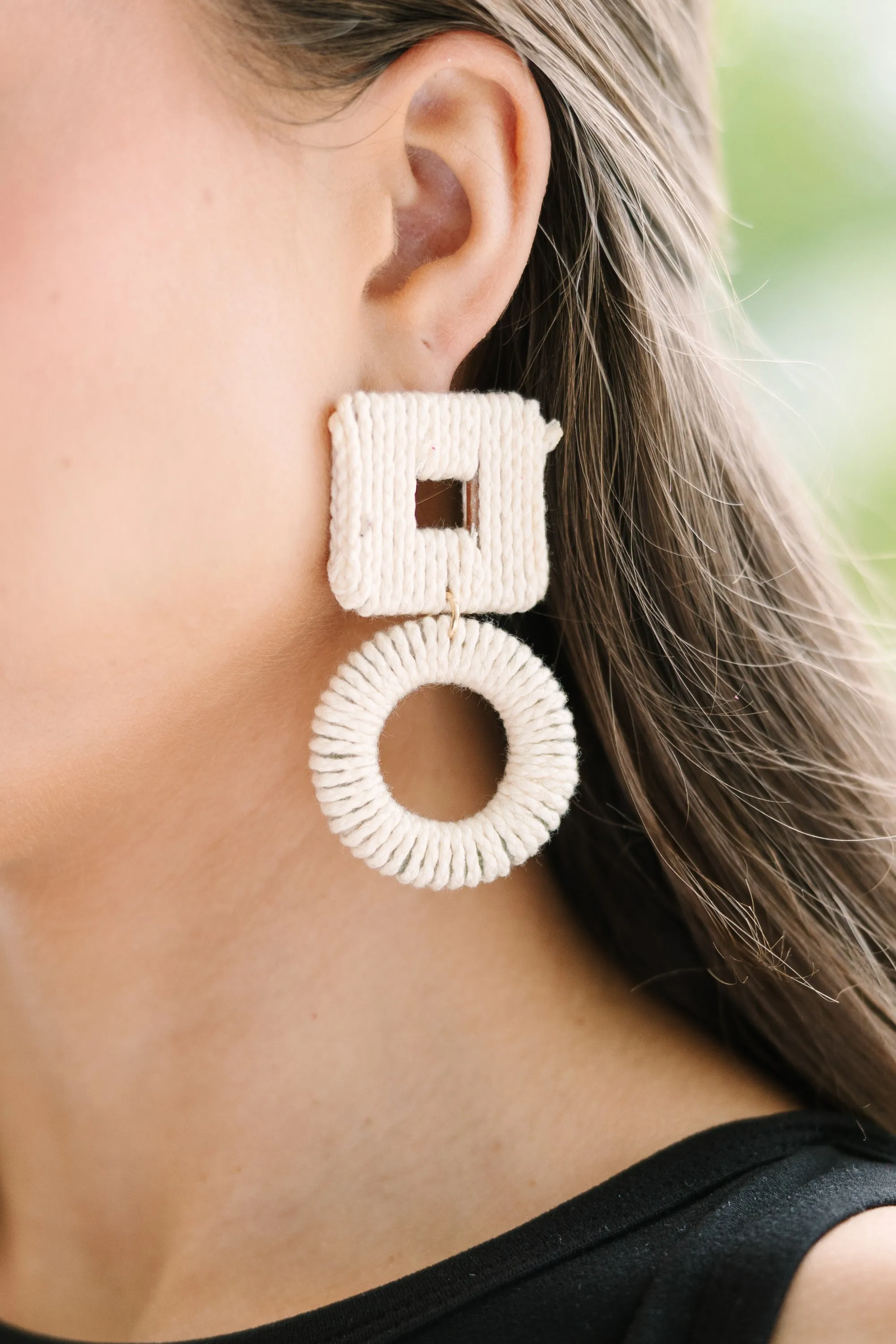 Beach Days Brown Tweed Earrings