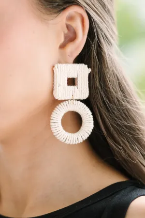 Beach Days Brown Tweed Earrings