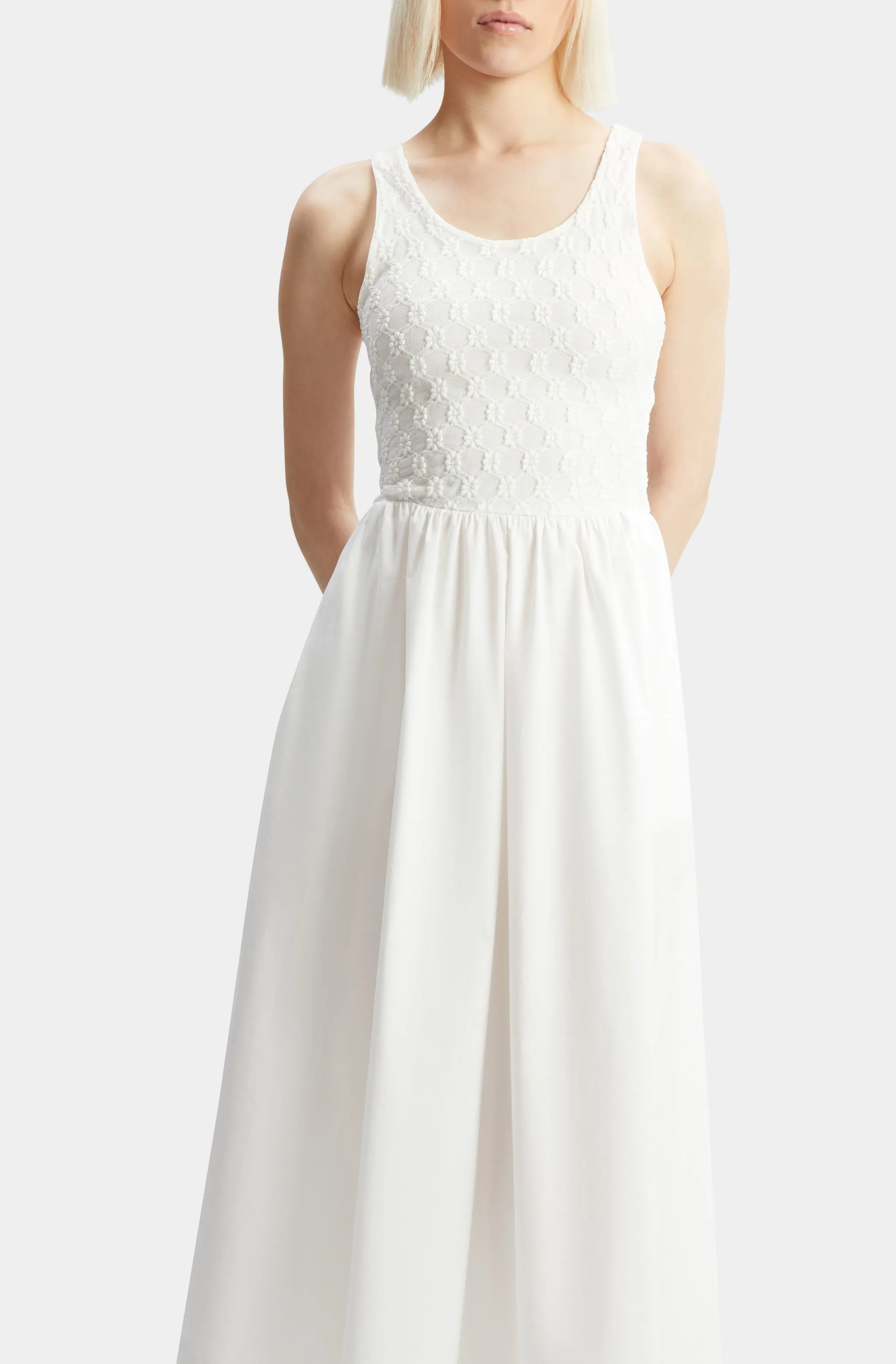 Bryony Lace Poplin Midi Dress
