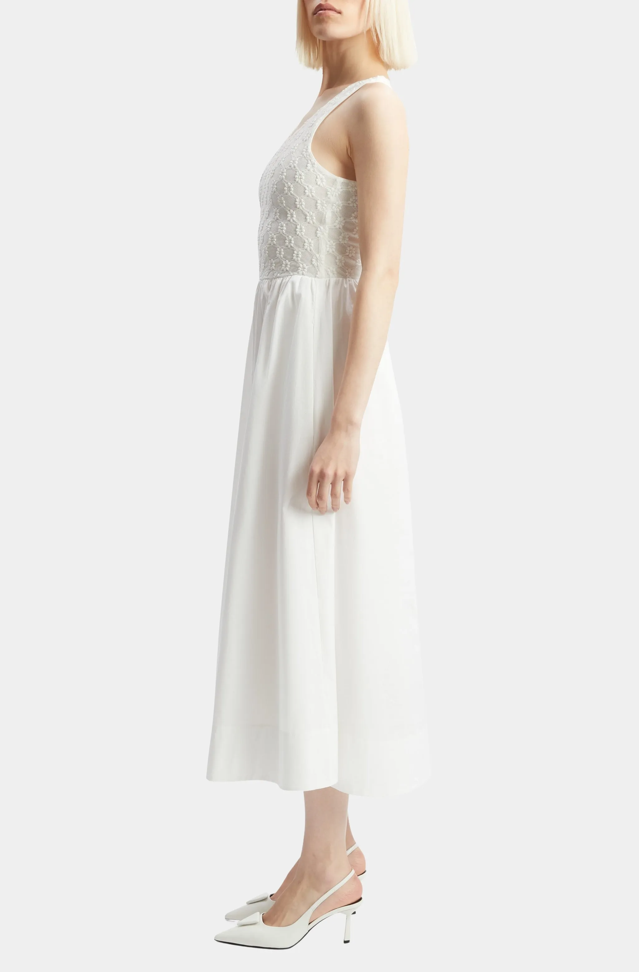 Bryony Lace Poplin Midi Dress