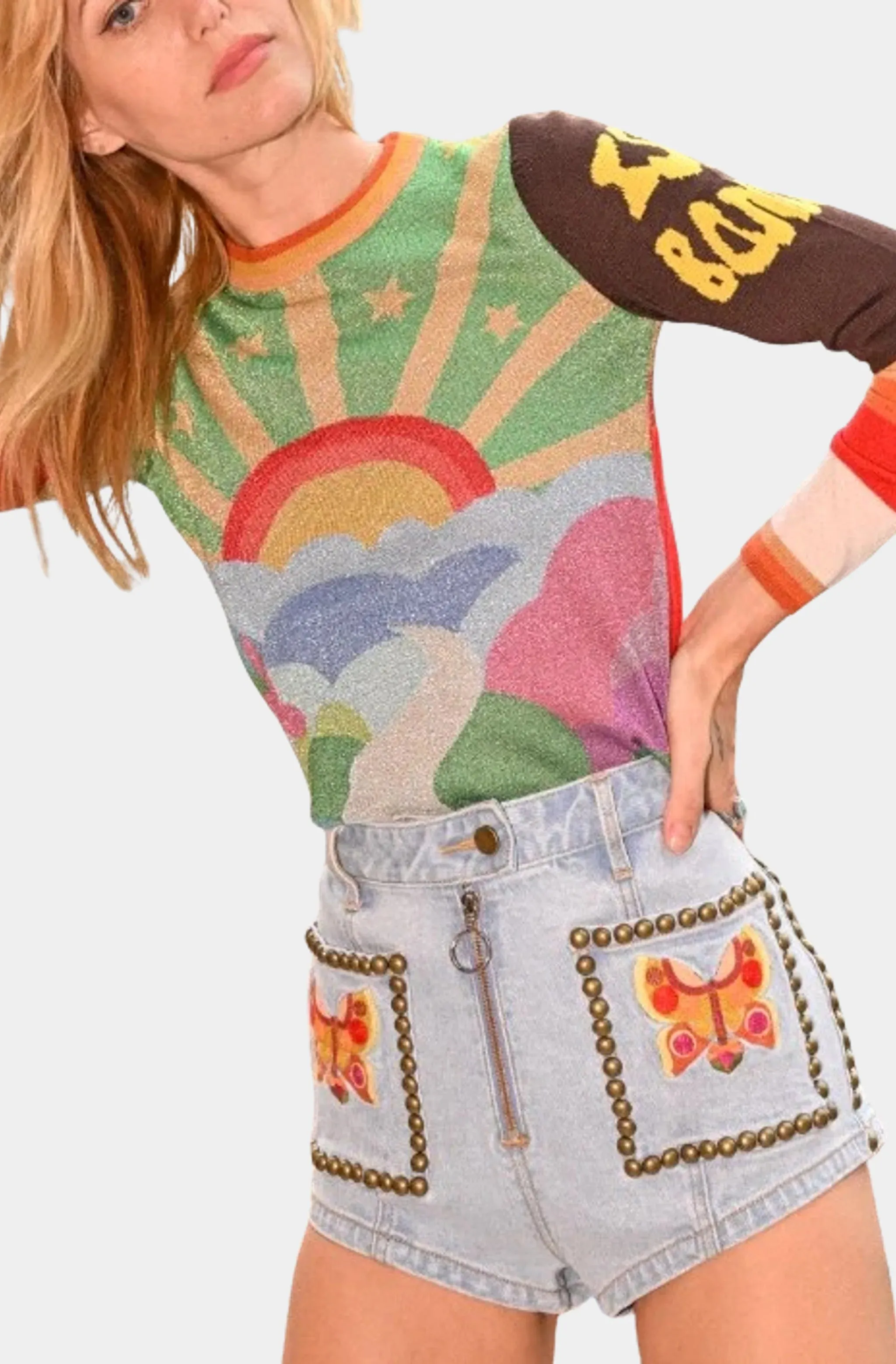 Butterflies Are Free Studded Short
