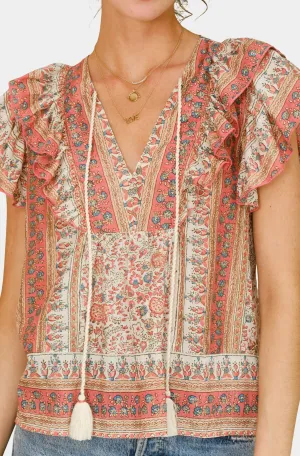Cass Print Frill Top