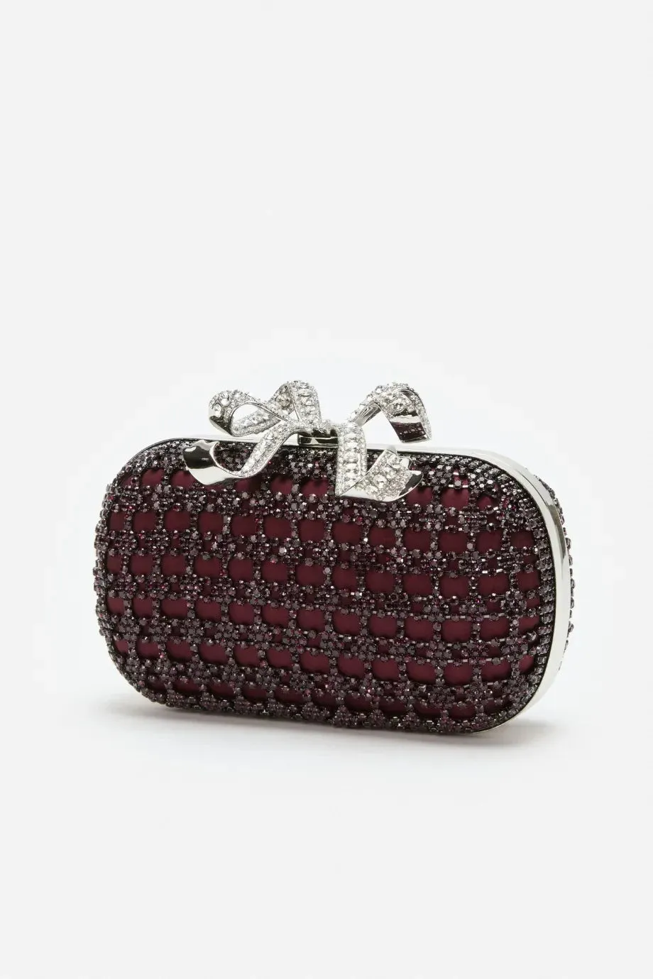 Chainmail Clutch Bag in Burgundy
