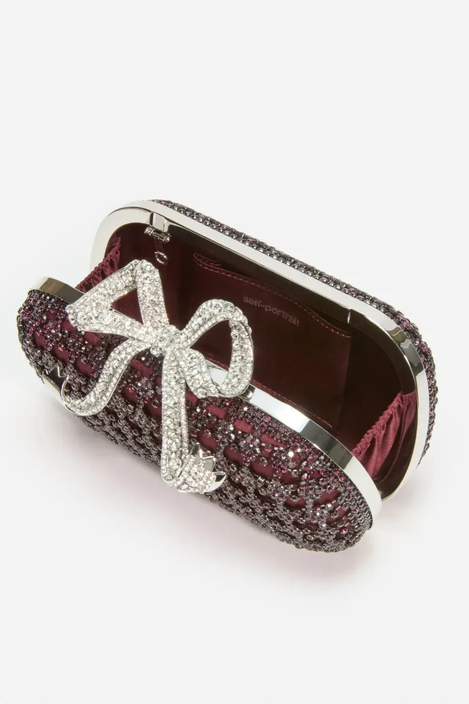 Chainmail Clutch Bag in Burgundy