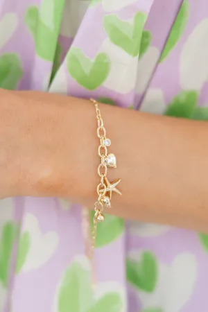 Coastal Cares Gold Charm Bracelet