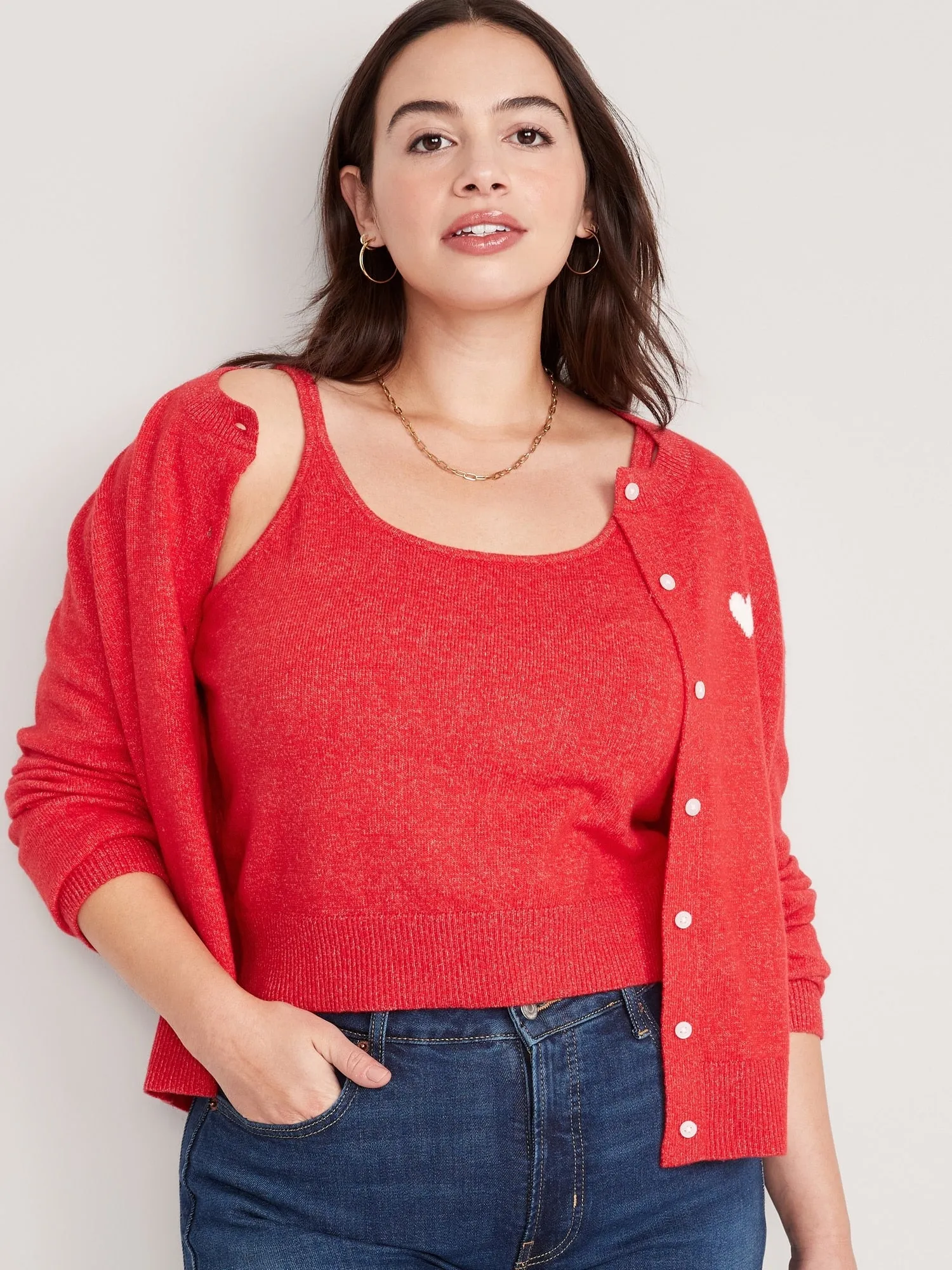 Cozy Cropped Sweater Tank Top for Women Old-Navy