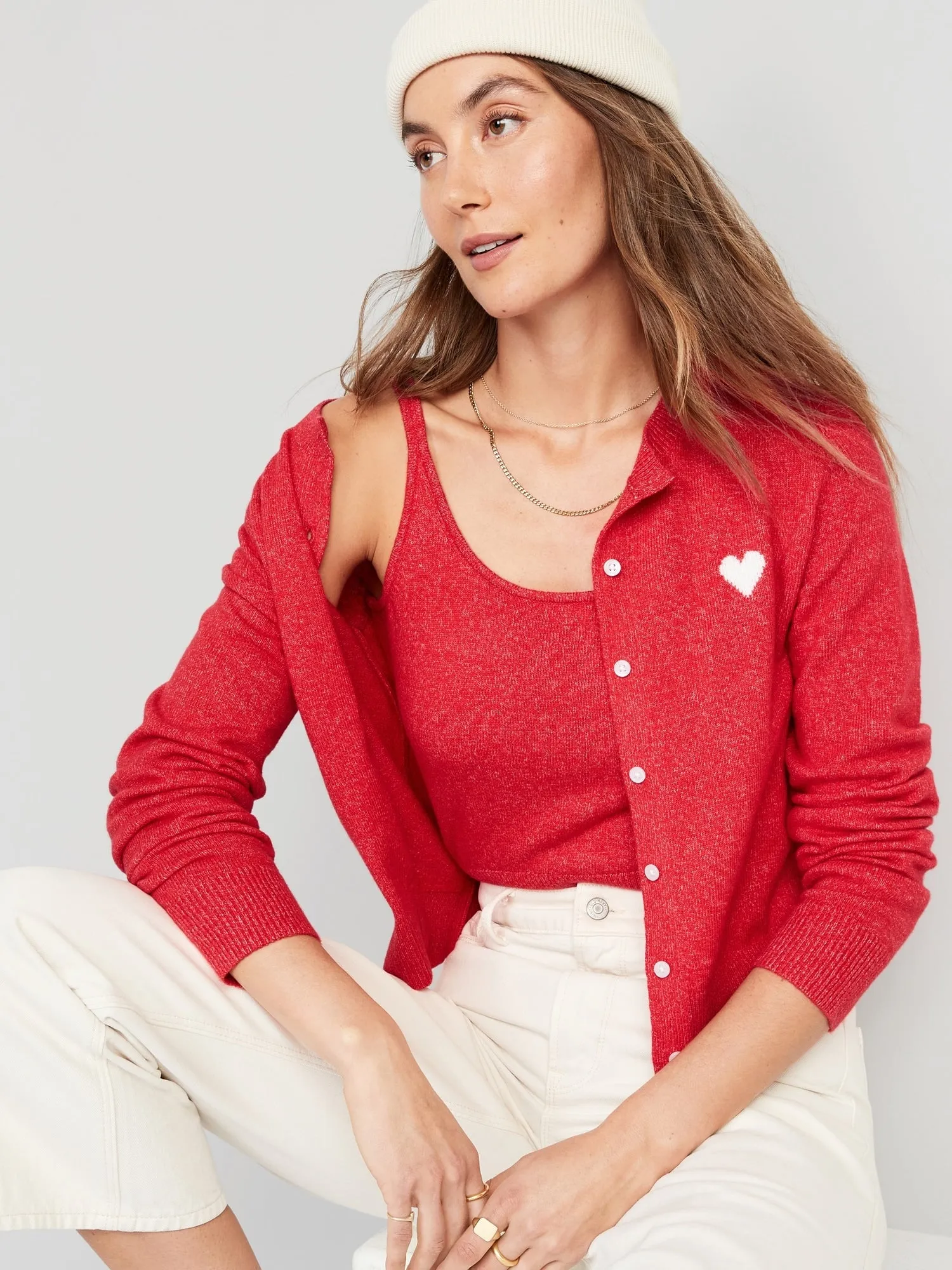 Cozy Cropped Sweater Tank Top for Women Old-Navy
