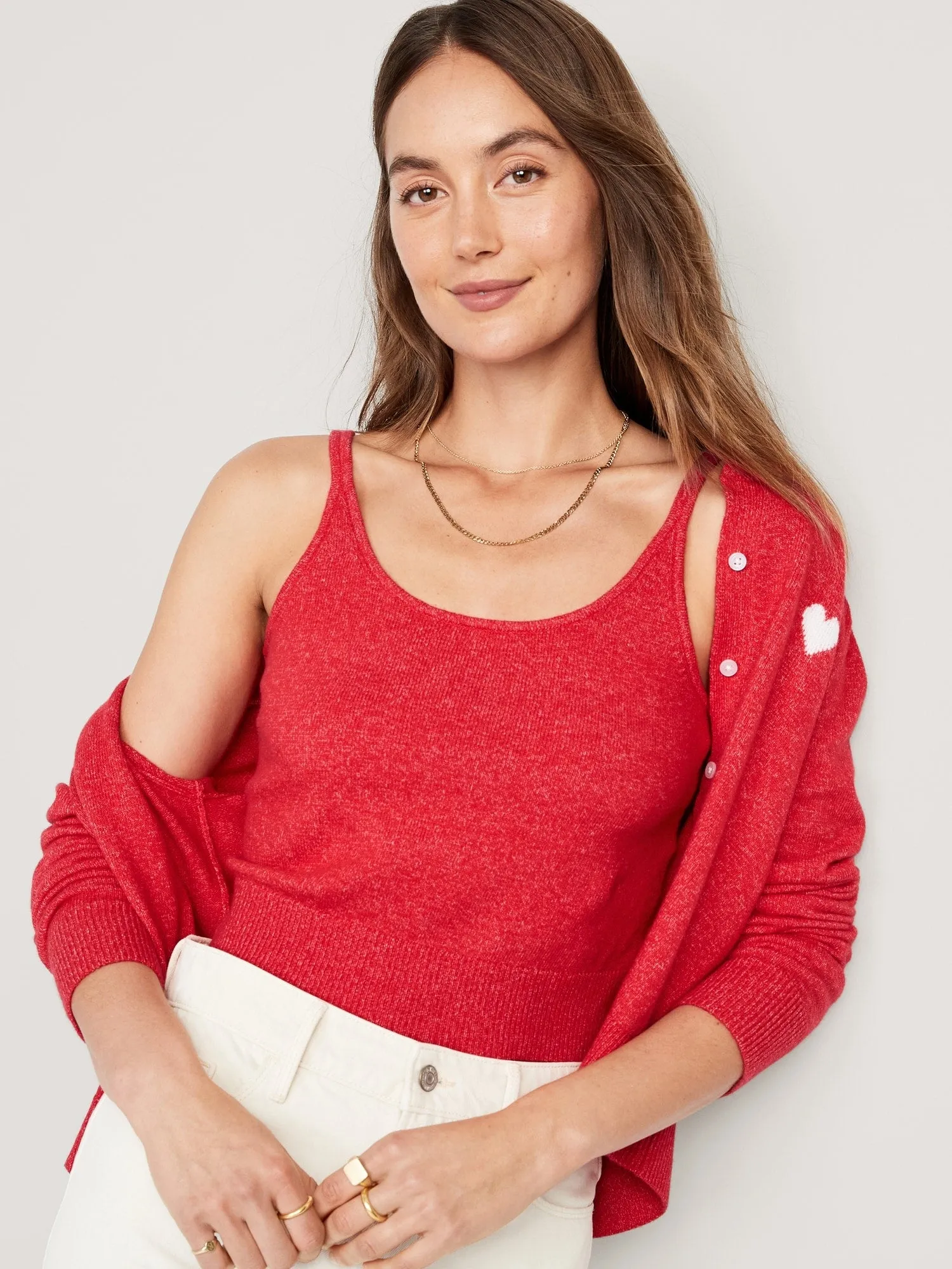 Cozy Cropped Sweater Tank Top for Women Old-Navy