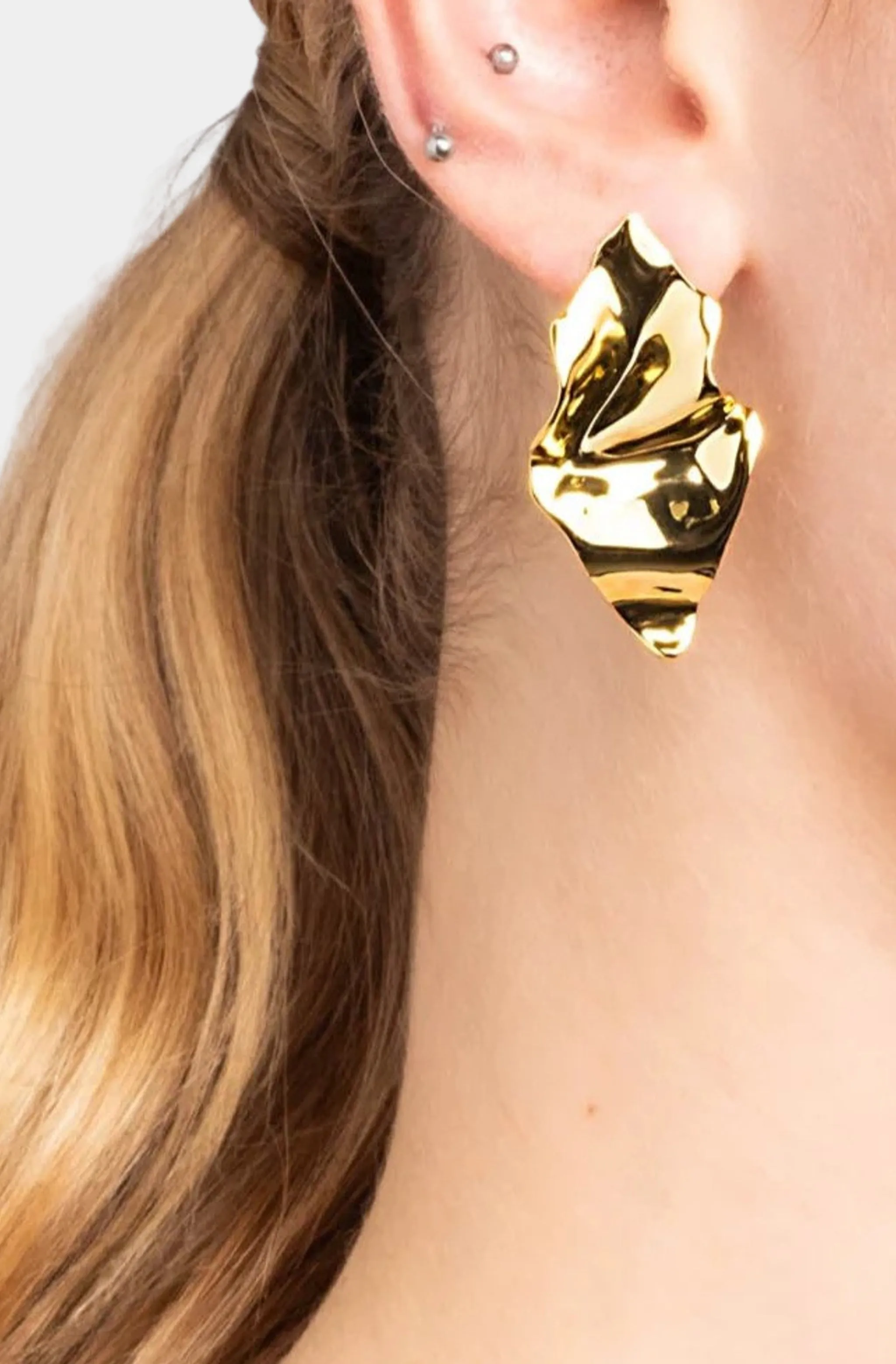 Crumpled Small Post Earring