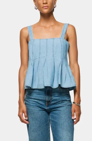 Dove Pleated Tank