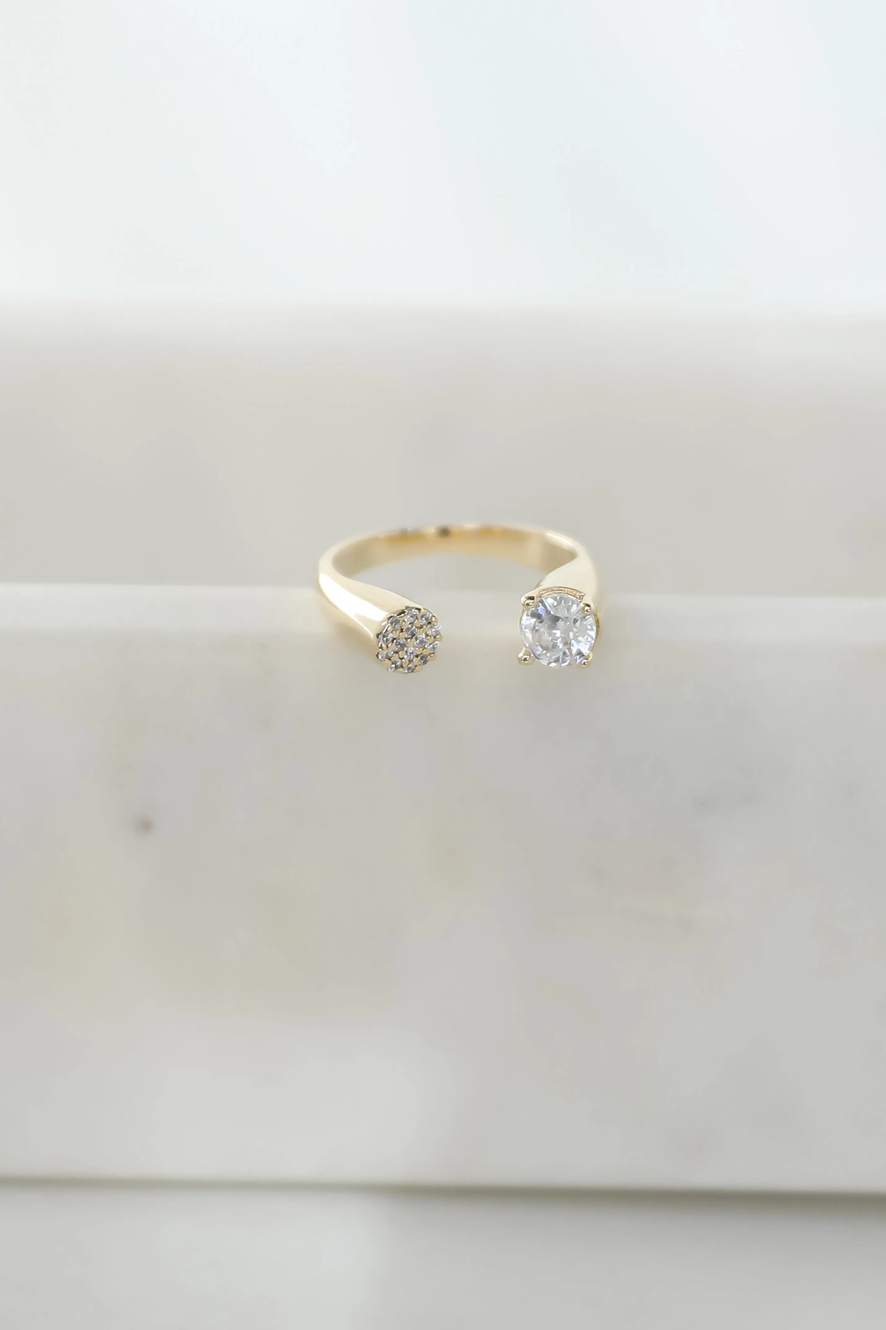 Ella Gold Rhinestone Open Ring