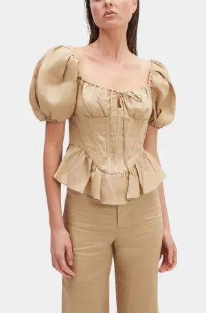 Esra Puff Sleeve Corset Top