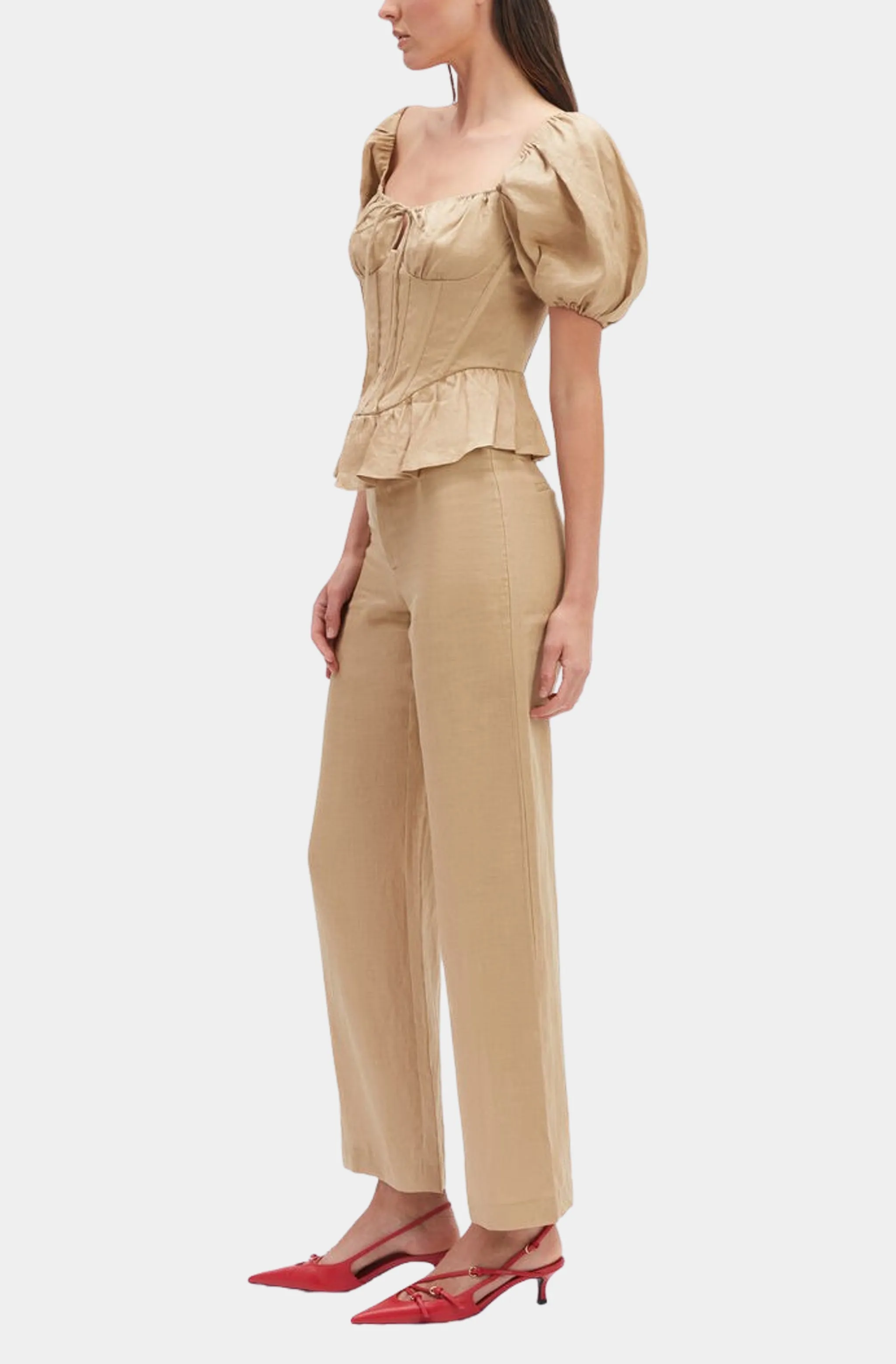 Esra Puff Sleeve Corset Top