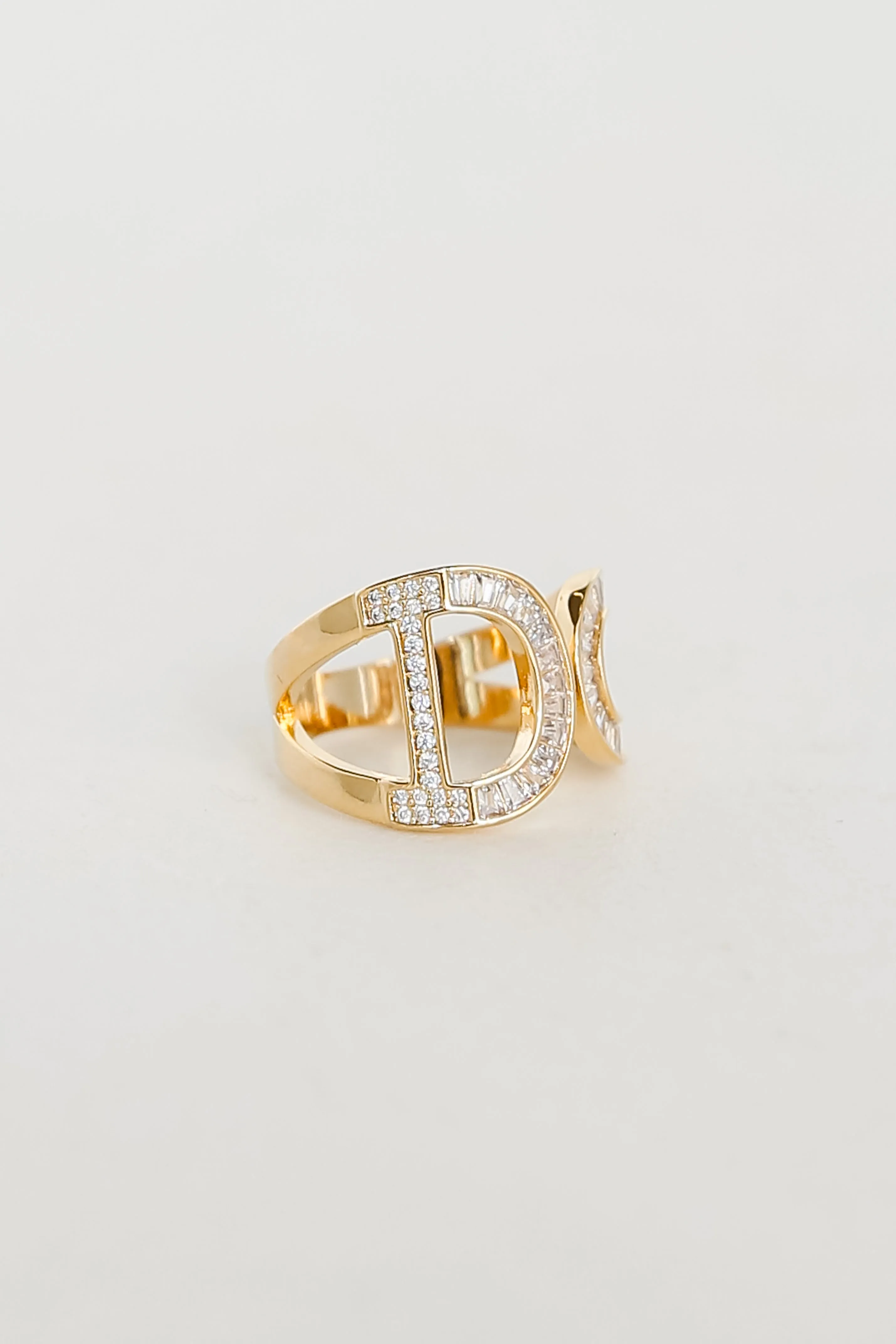 FINAL SALE - Paisley Gold Rhinestone "I Do" Ring