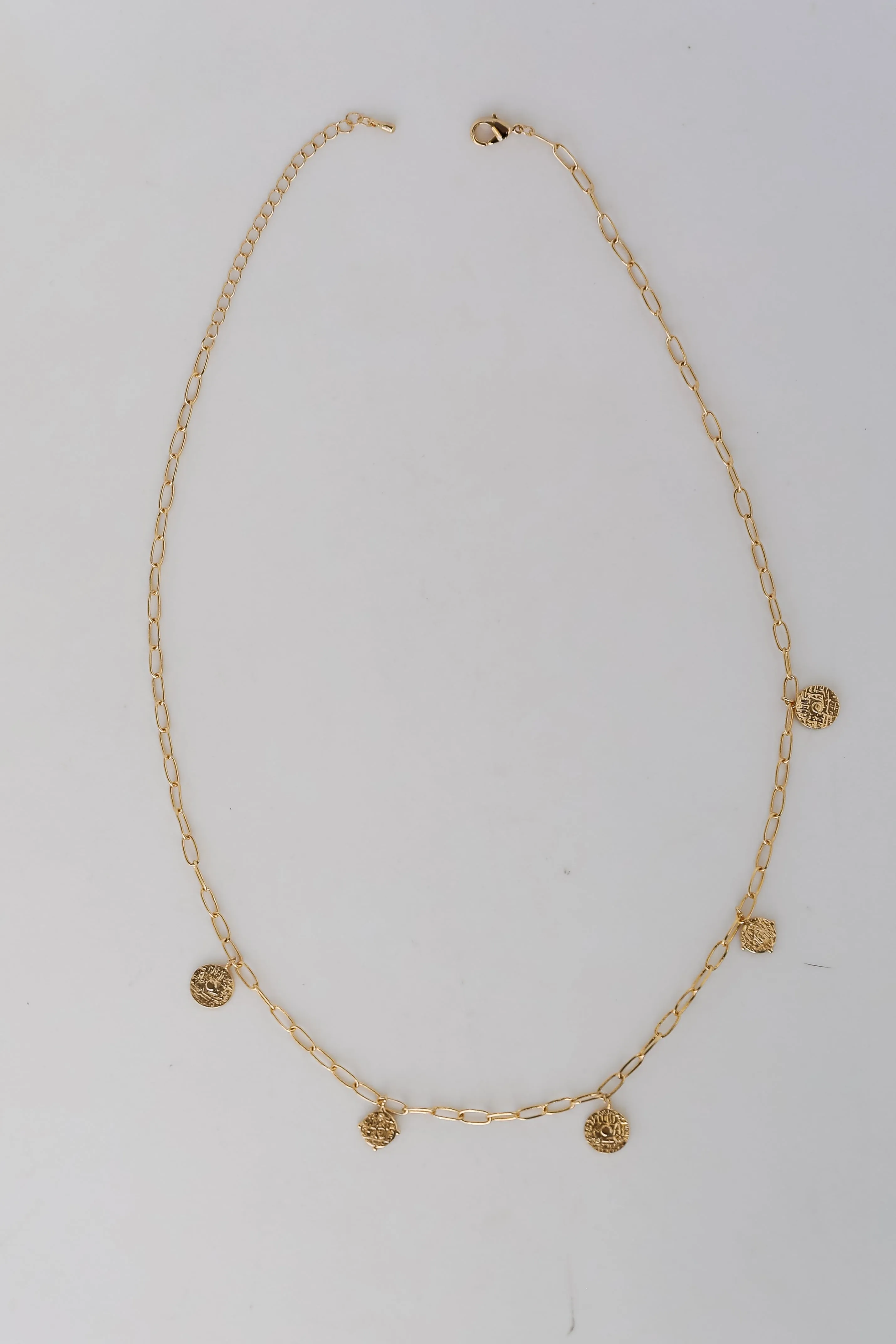 FINAL SALE - Rachel Gold Coin Charm Necklace