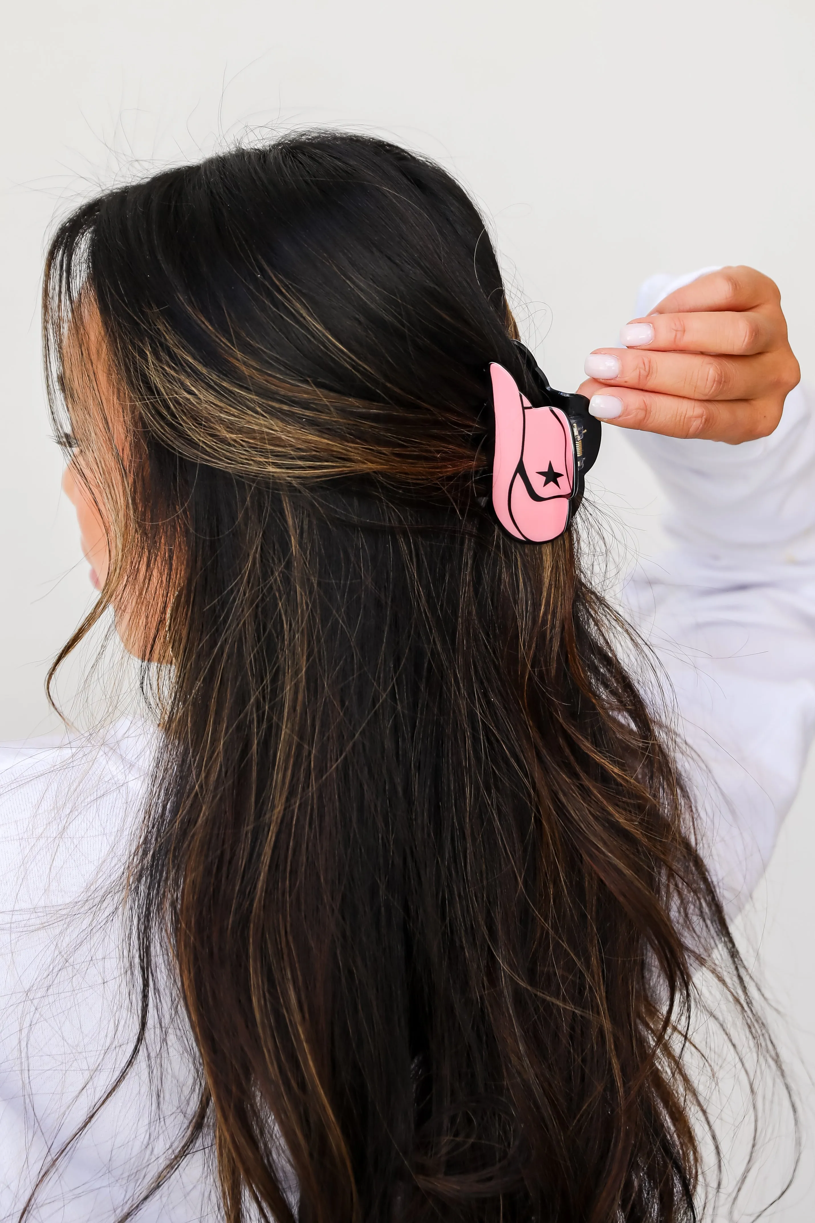 FINAL SALE - Wild Wild West Pink Cowboy Hat Claw Hair Clip