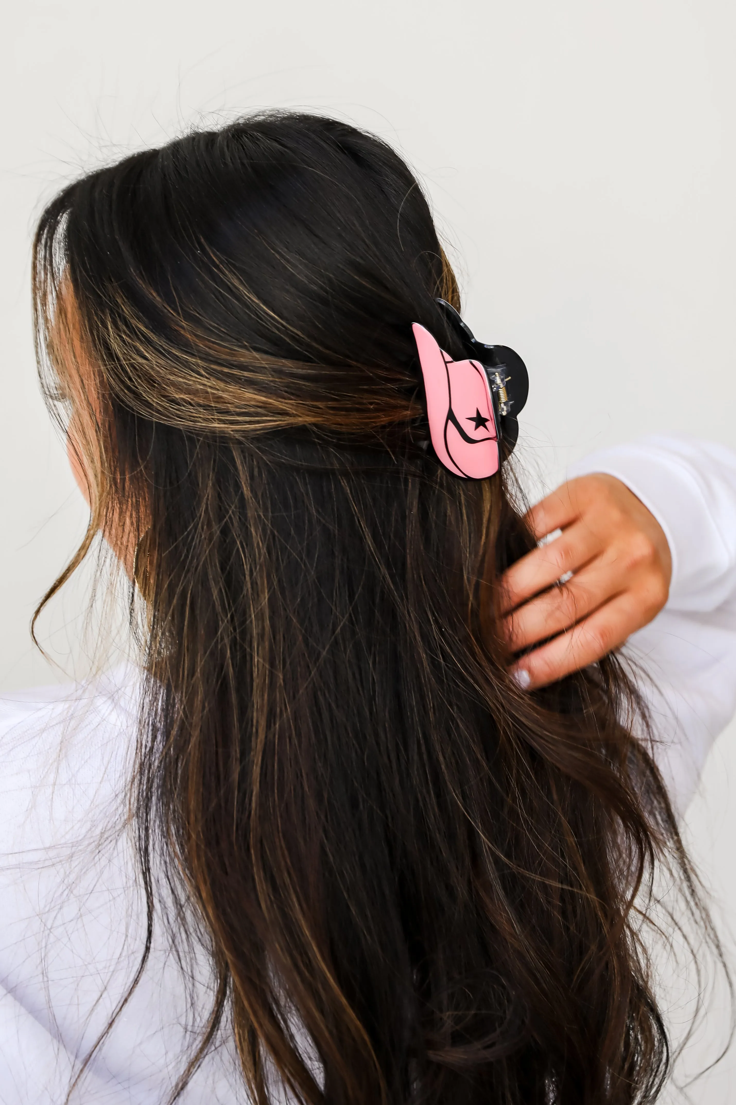 FINAL SALE - Wild Wild West Pink Cowboy Hat Claw Hair Clip