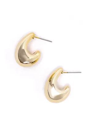 Half Hoop Dome Gold Earrings