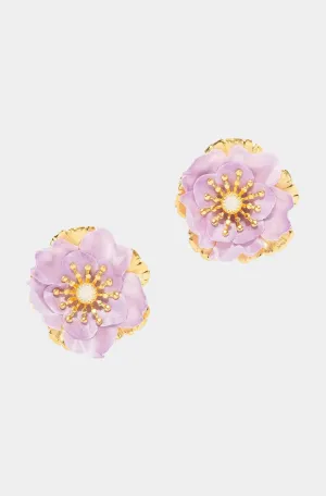 Hand Cut Floral Stud Earring