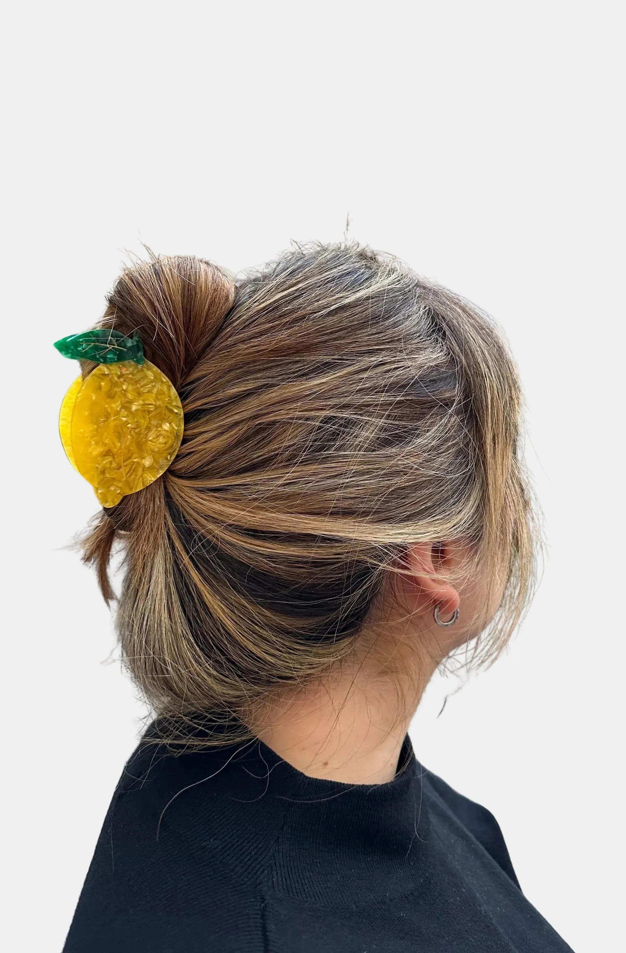 Hand-painted Lemon Fruit Claw Hair Clip