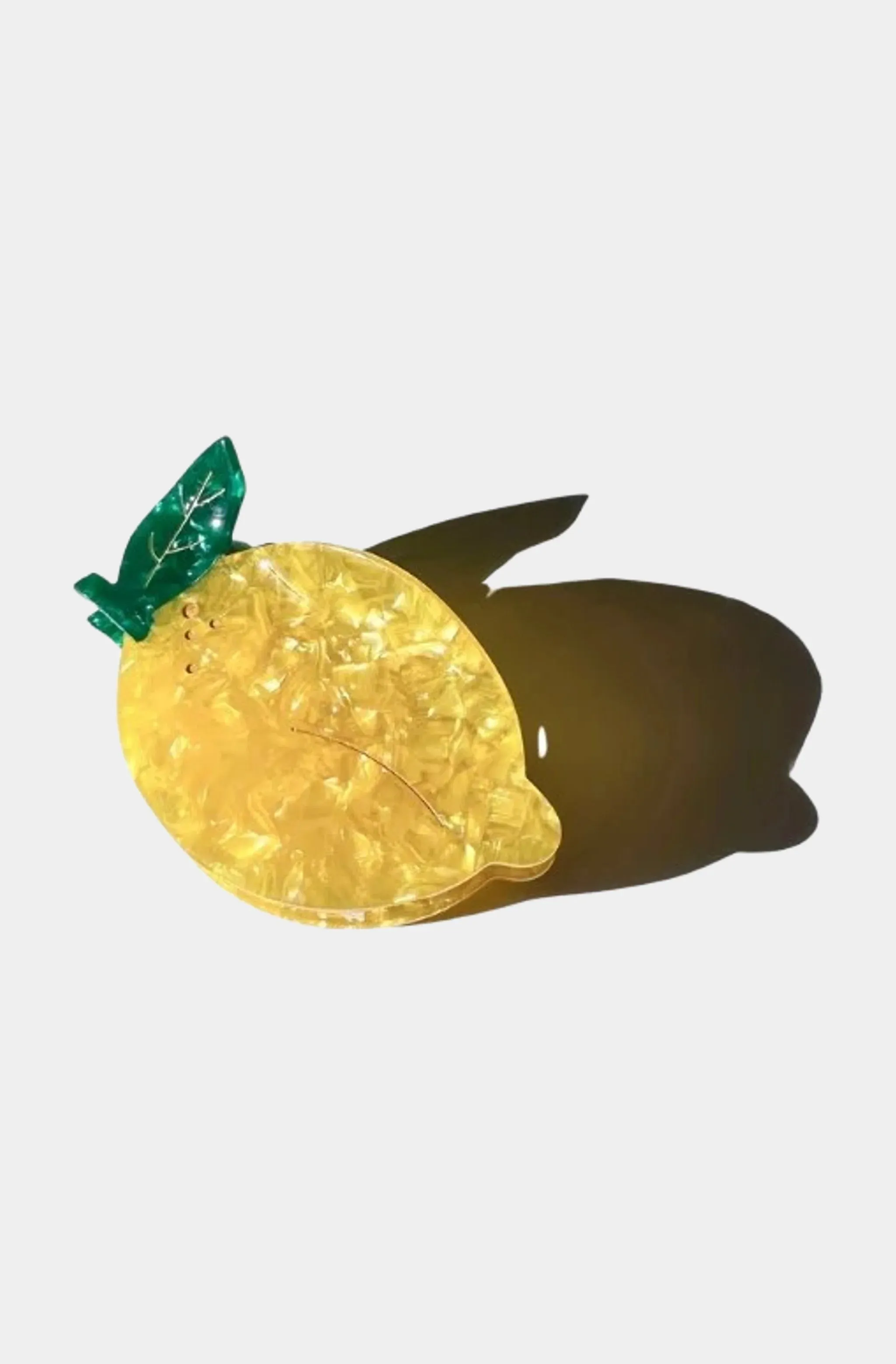Hand-painted Lemon Fruit Claw Hair Clip