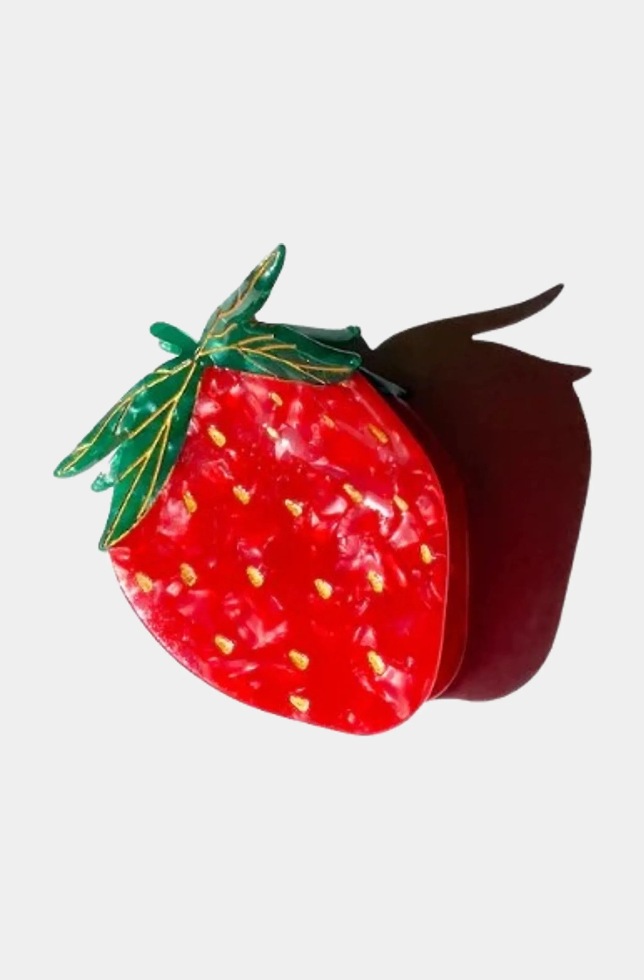 Hand-Painted Strawberry Fruit Claw Hair Clip