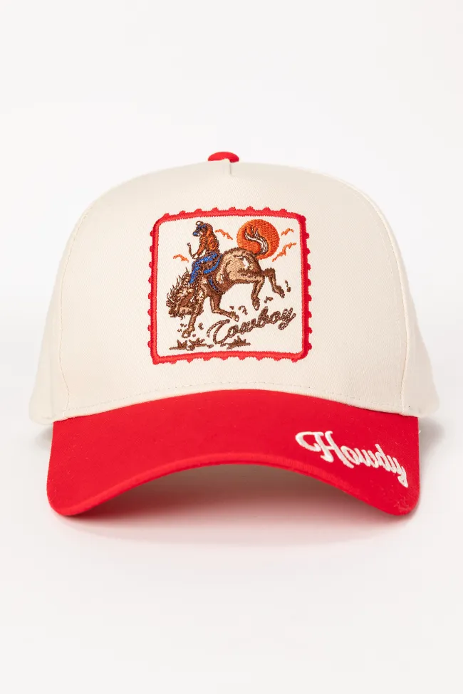 Howdy Cowboy Red Baseball Hat