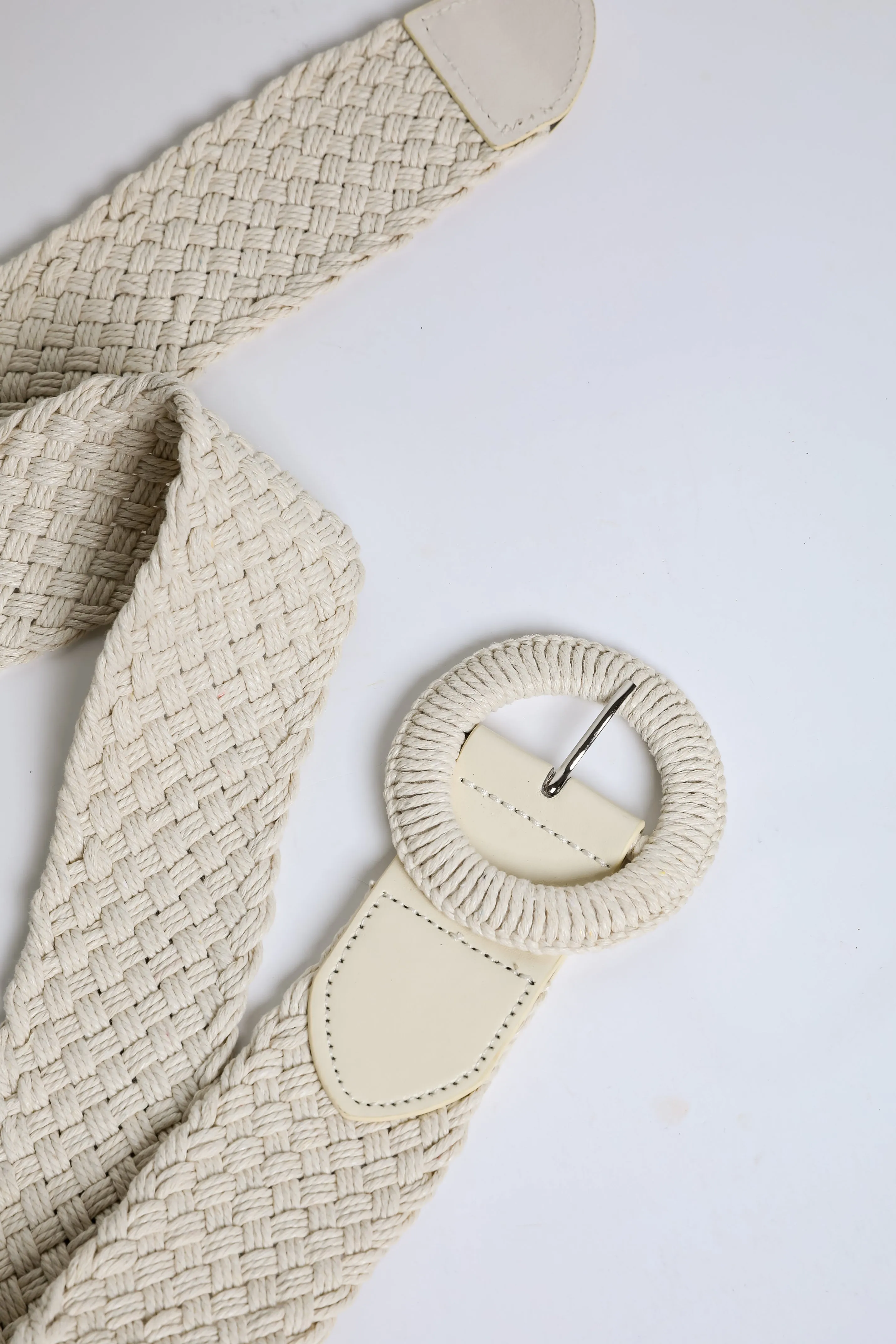 Keep It Together Ivory Straw Belt