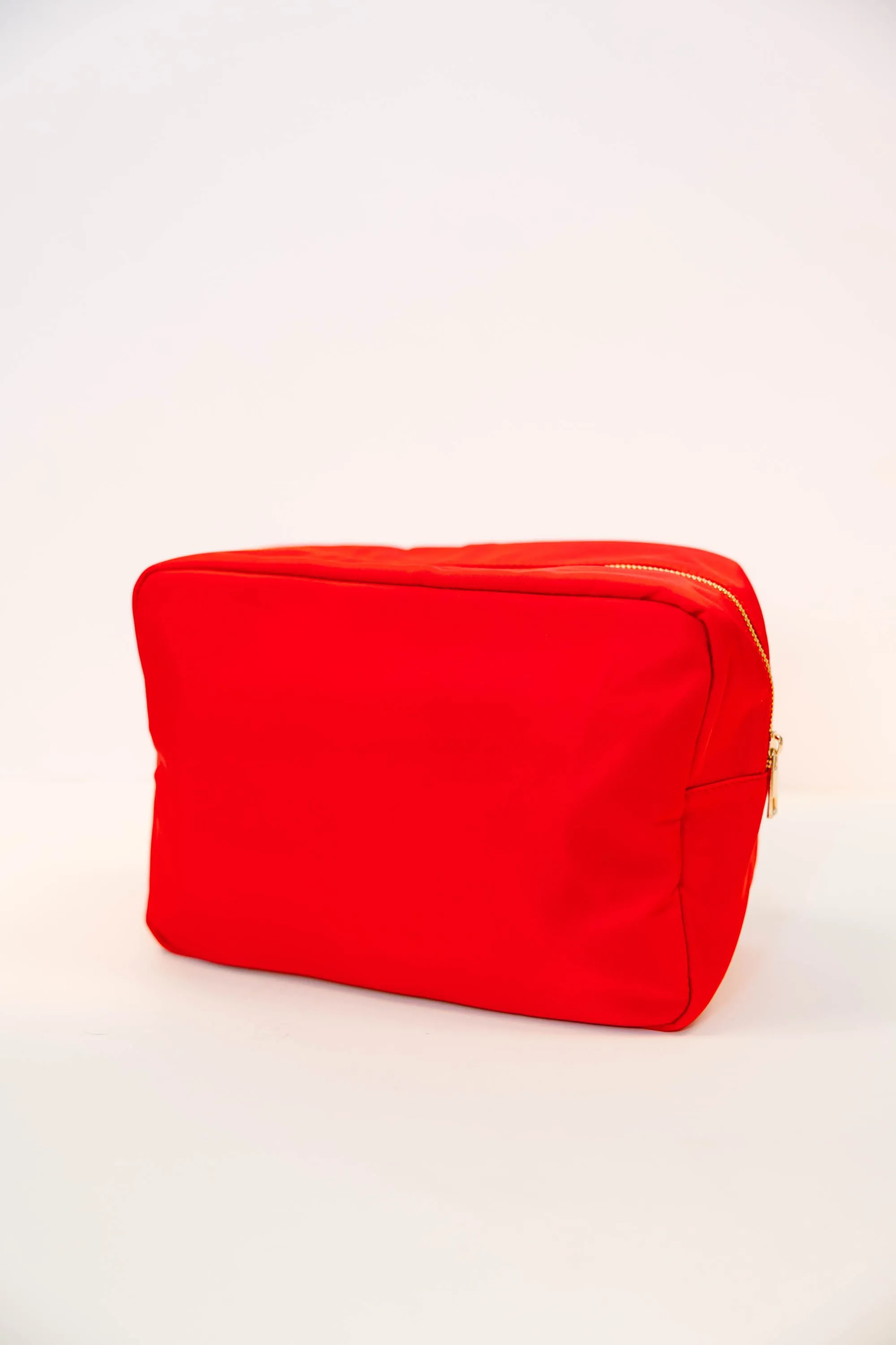 Let's Get Going Red Varsity Cosmetic Bag, X-Large