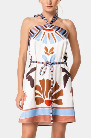 Lio Cross Neck Halter Mini Dress