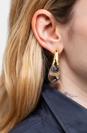 Liquid Lucite Arched Large Post Earring