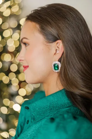 Live For Luxe Emerald Green Stud Earrings