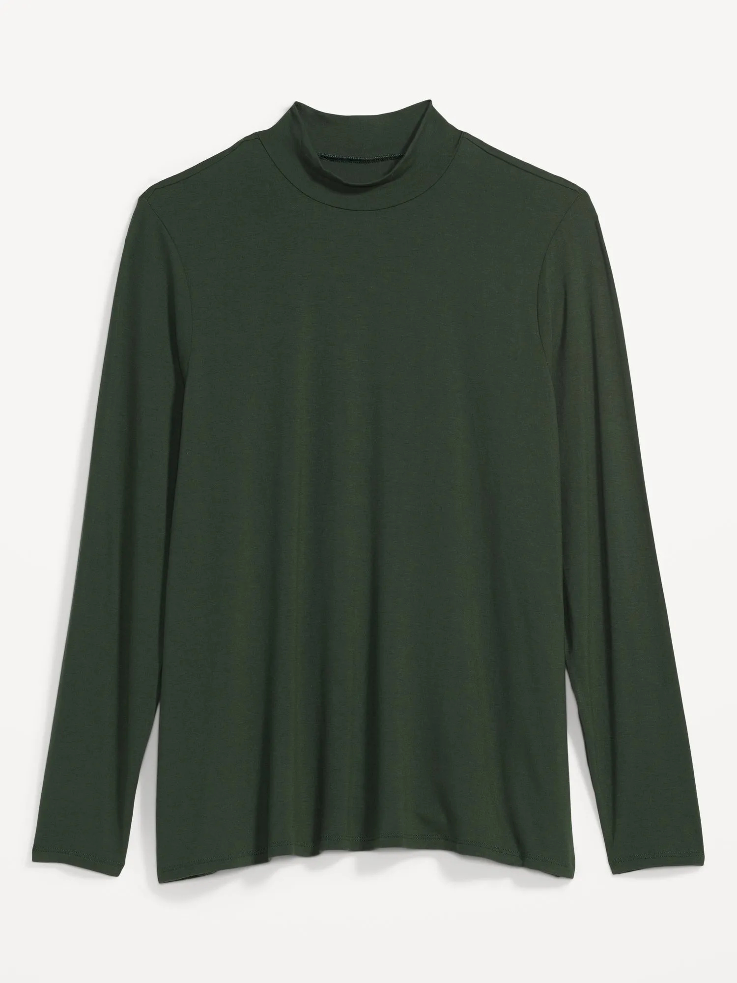 Long-Sleeve Luxe Mock-Neck Swing T-Shirt for Women Old-Navy