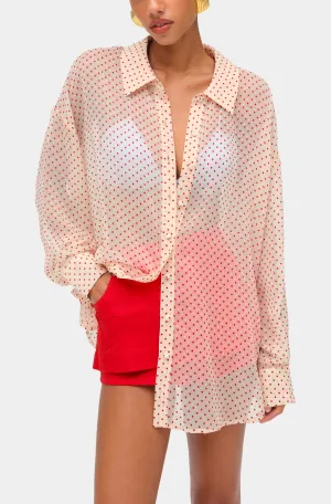 Love Dot Button-Up Top