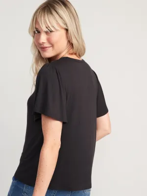 Luxe Flutter-Sleeve Top for Women Old-Navy