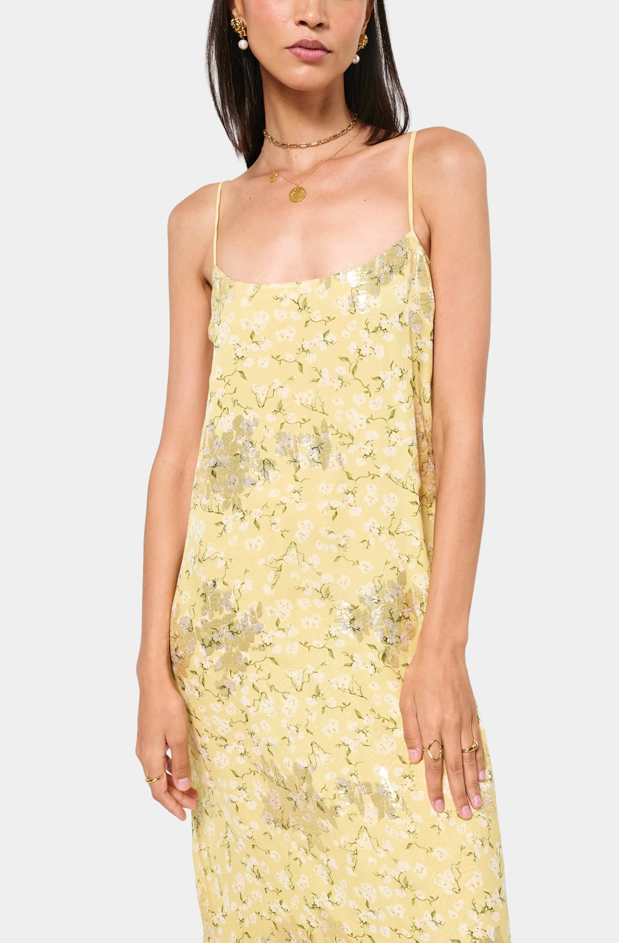 Luz Metallic Chiffon Dress