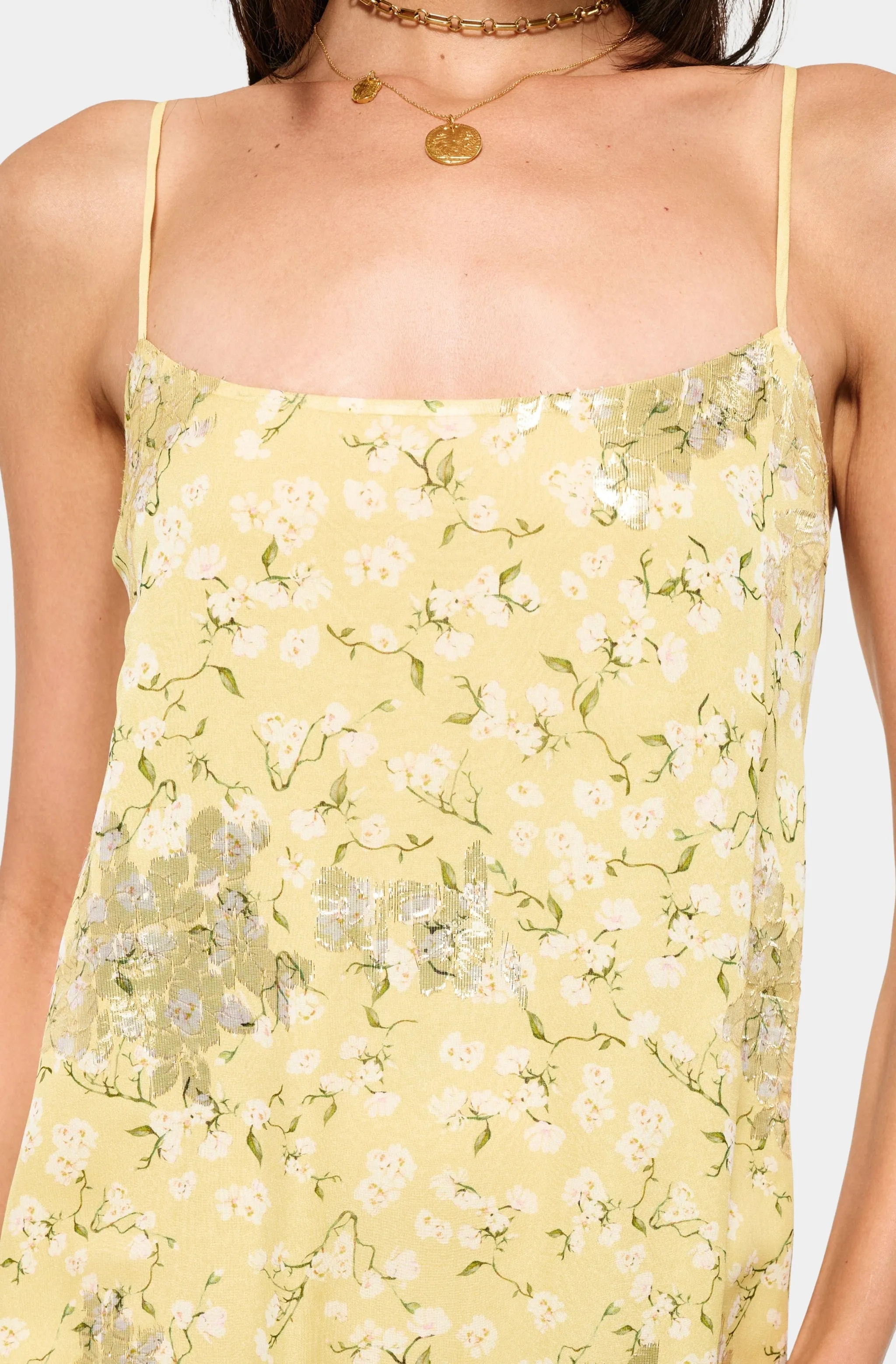Luz Metallic Chiffon Dress