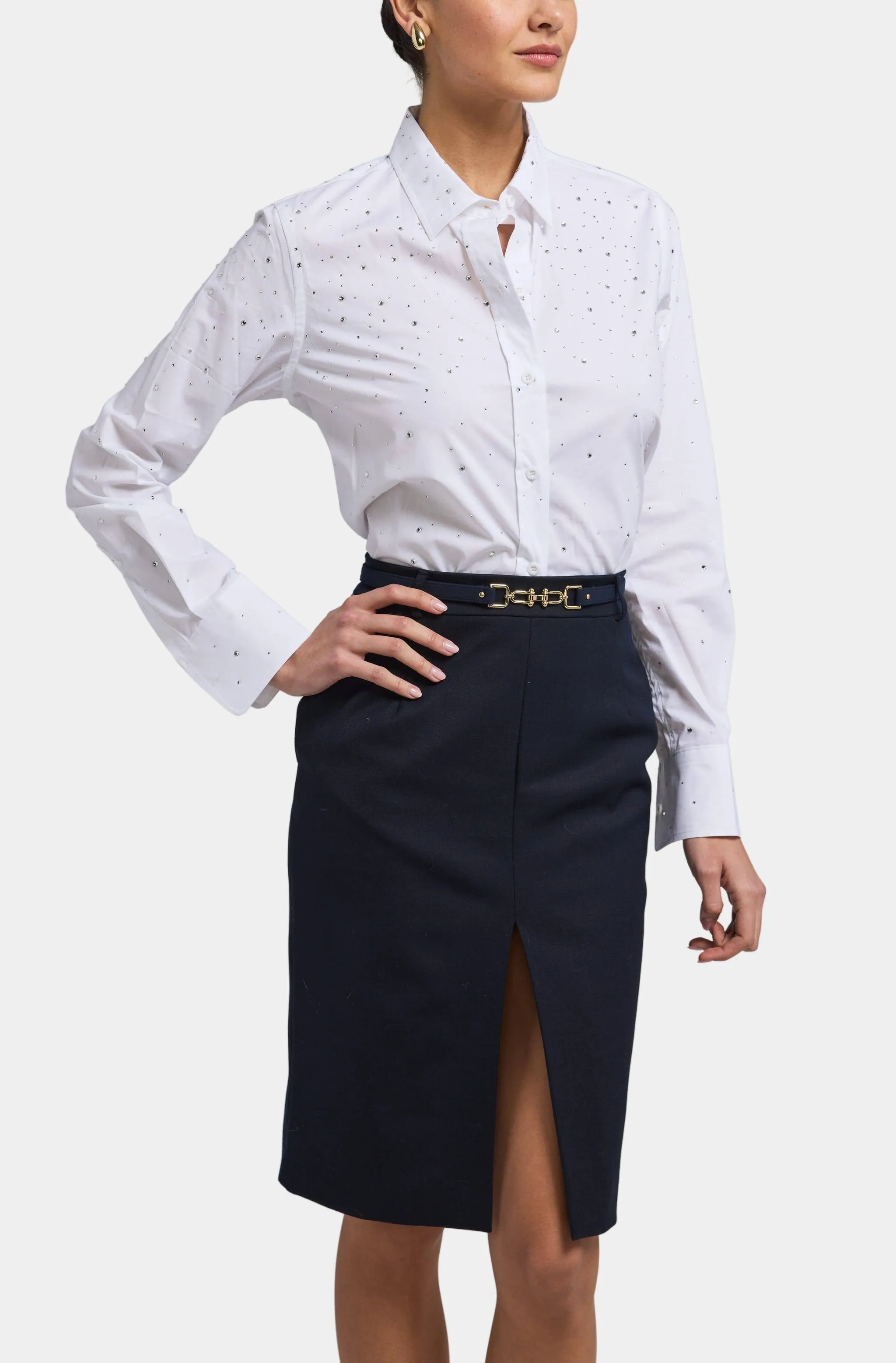 Marcello Crystal Poplin Shirt