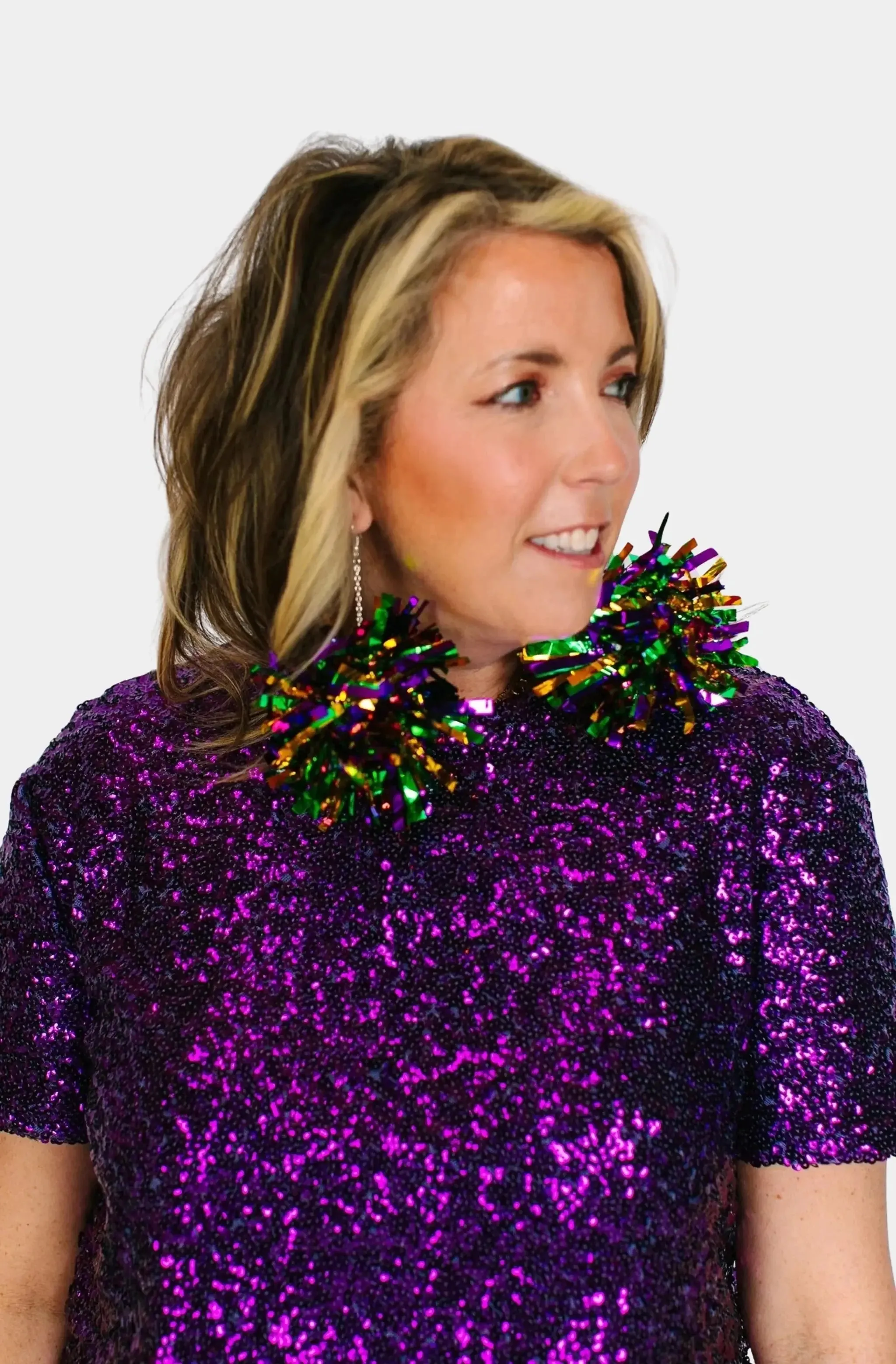 Mardi Gras Mambo Pom Pom Earrings