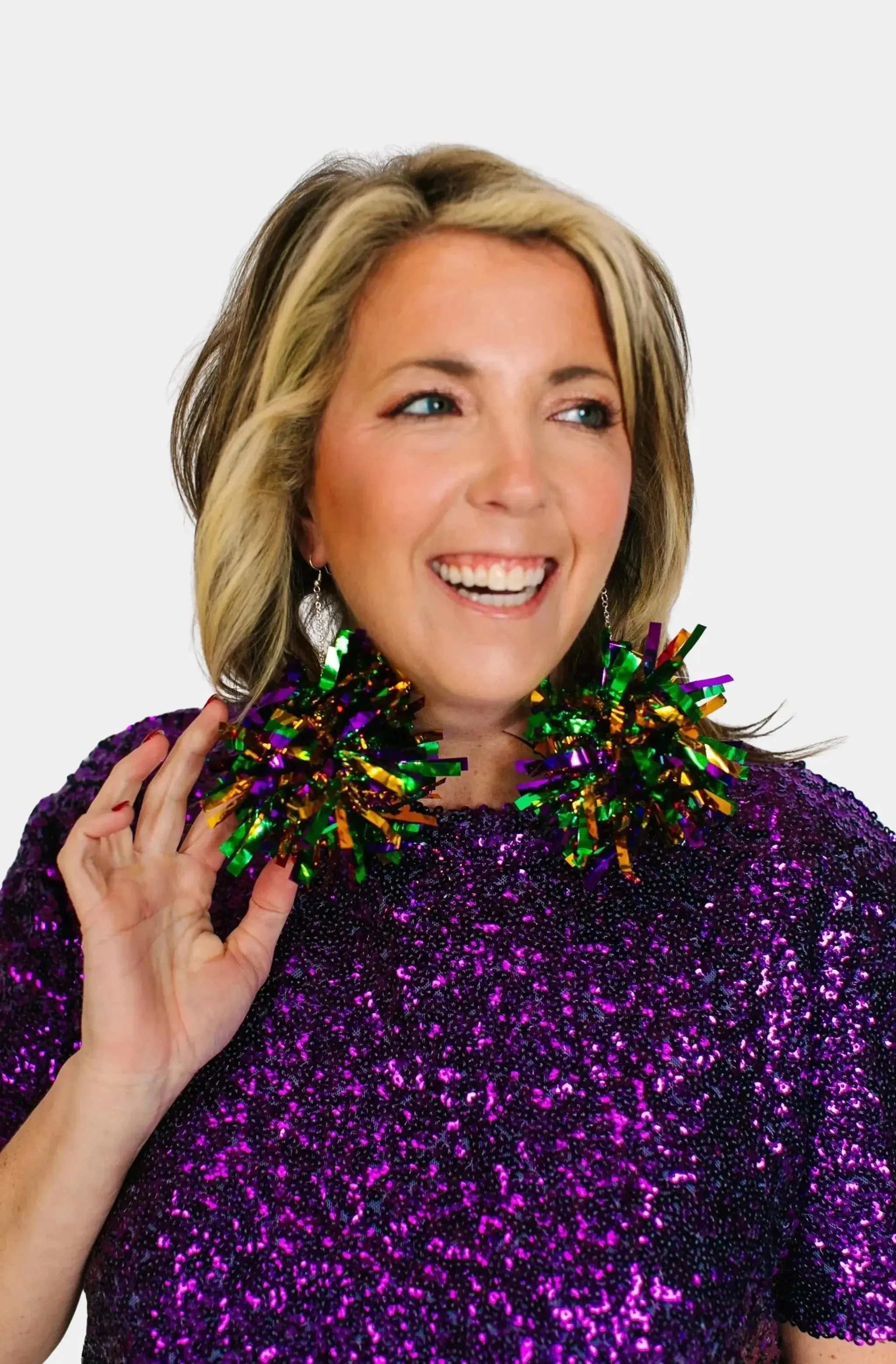 Mardi Gras Mambo Pom Pom Earrings