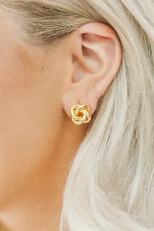On The Water Gold Knot Earrings