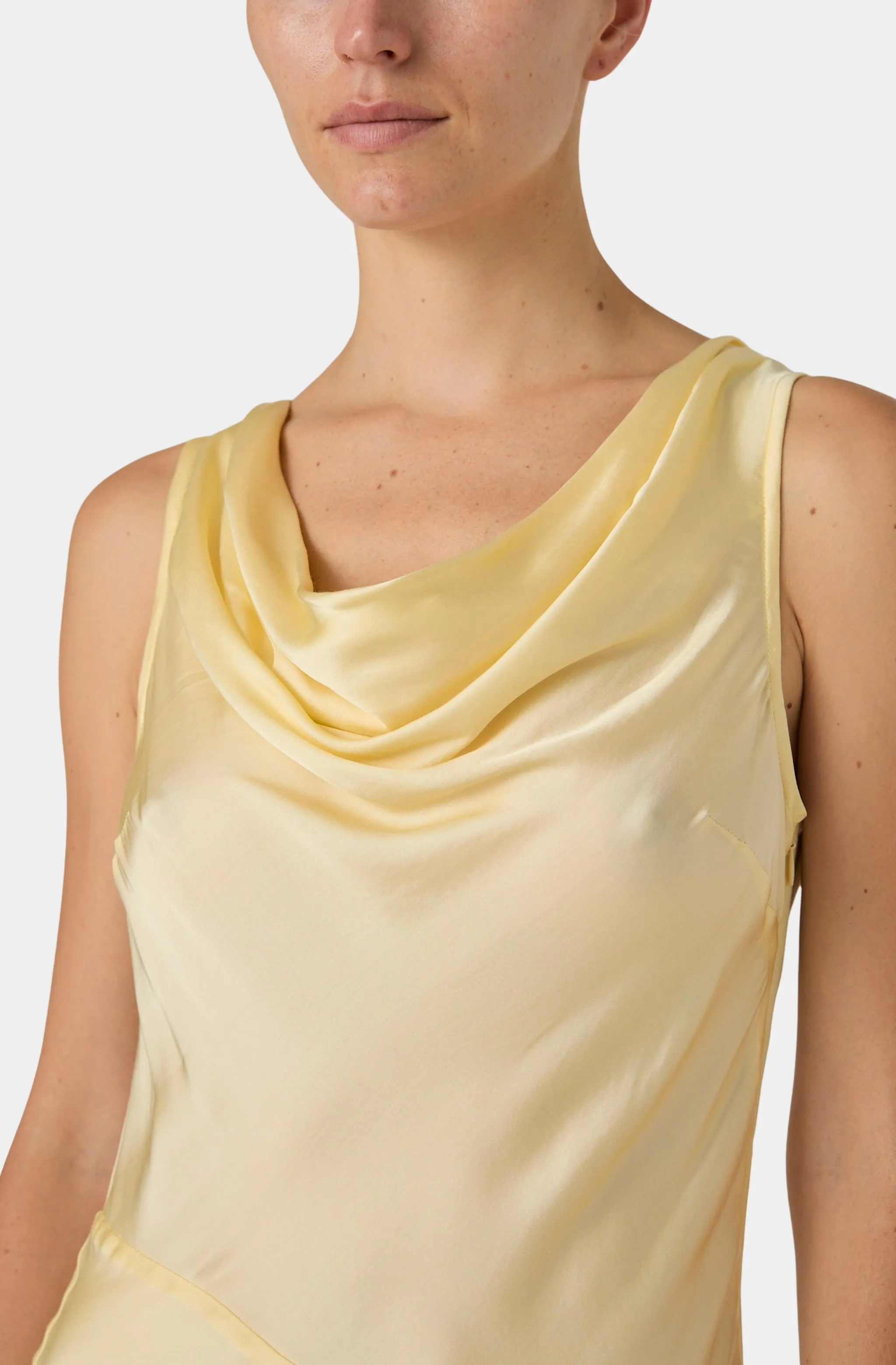 Oona Satin Asymmetrical Mini Dress