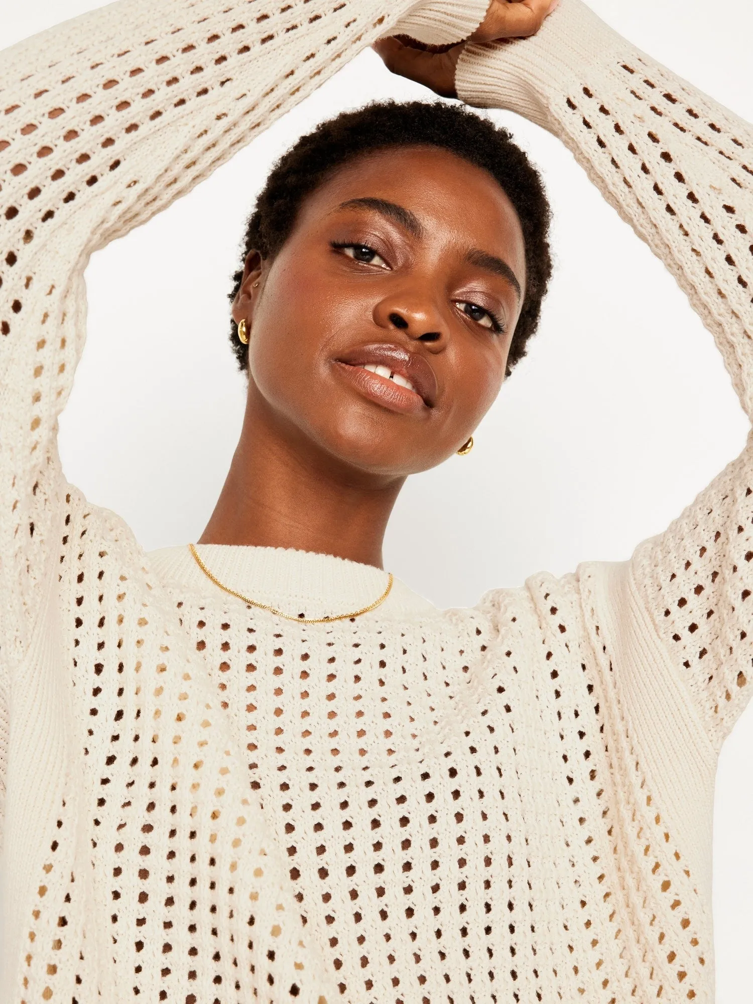 Open-Stitch Sweater for Women