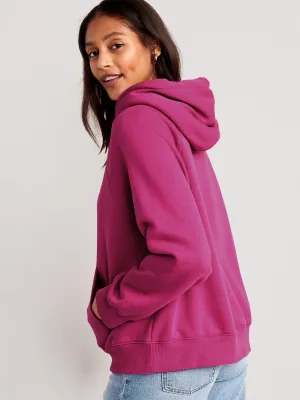Oversized Fleece Logo Graphic Hoodie for Women Old-Navy