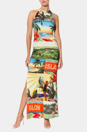 Pania Racer Neck Maxi Dress