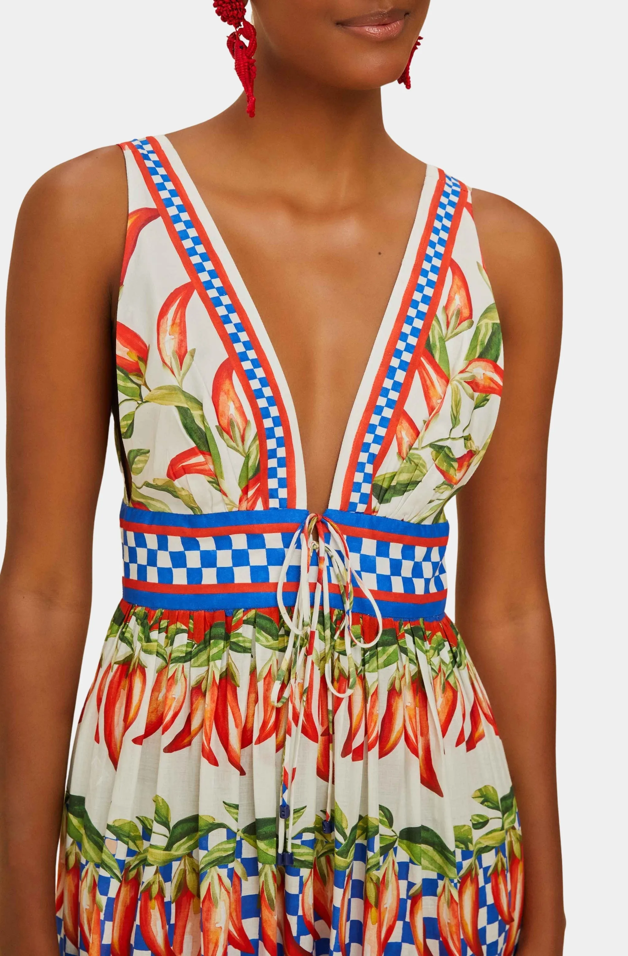 Picnic Peppers Ainika Off-White Midi Dress