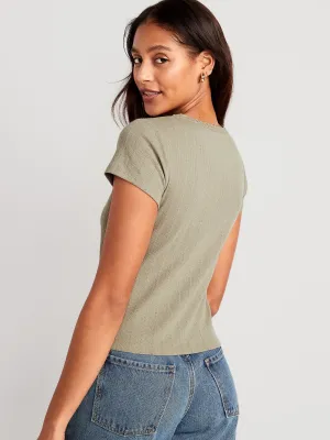 Pointelle-Knit Top for Women Old-Navy