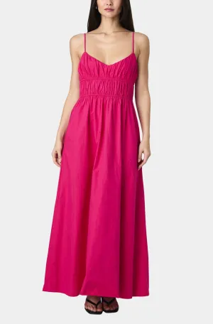 Poplin Ruched Maxi Dress