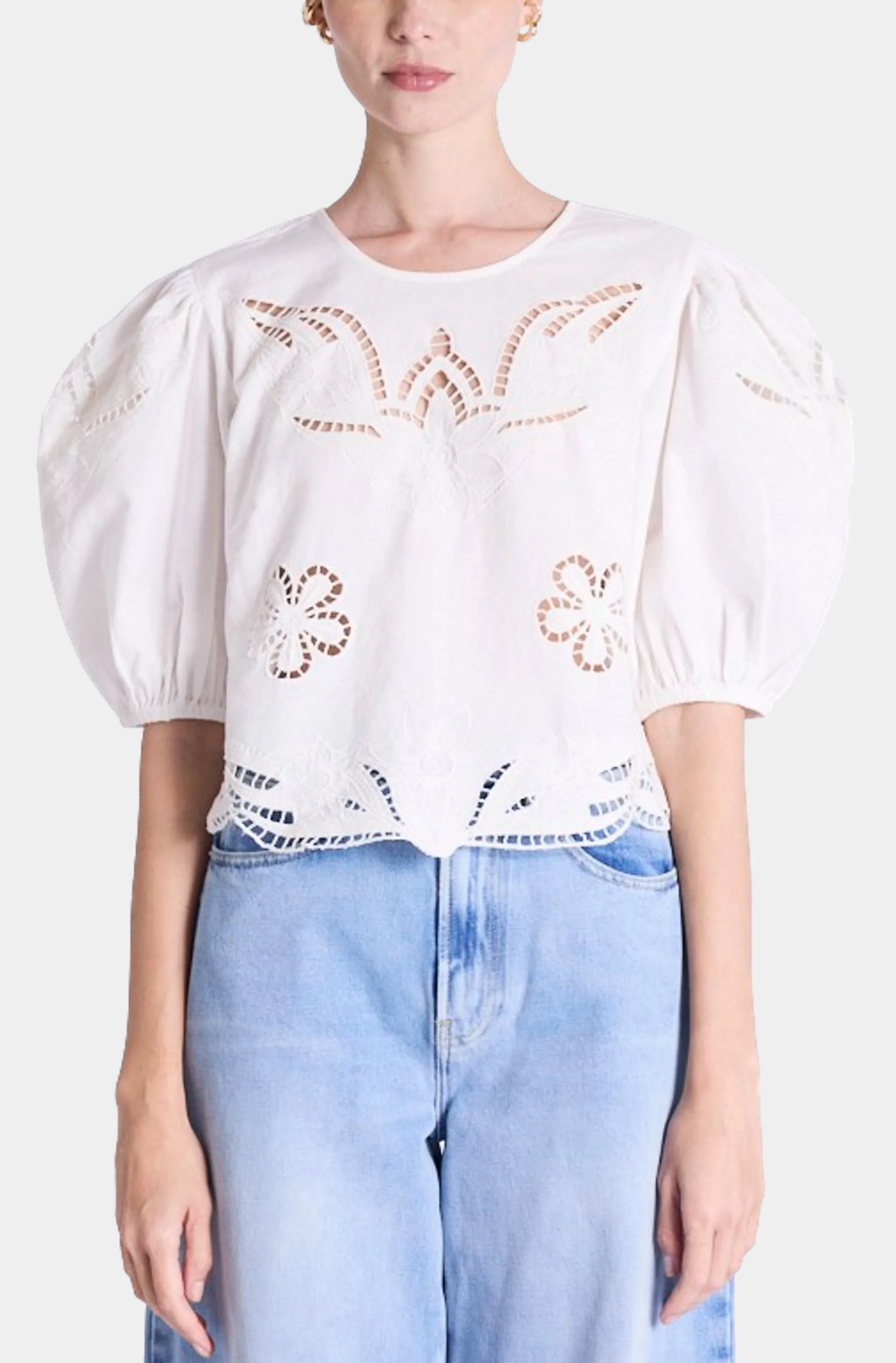 Puff Embroidered Top